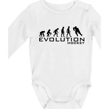 Kojenecký body Evoluce Hockey - hráč - Body kojenecké s dlouhým rukávem - Dlouhý r. do 3 měs ( Bílá )