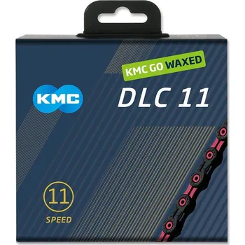 Řetěz na kolo ŘETĚZ KMC DLC 11 RŮŽOVO/ČERNÝ WAXED BOX