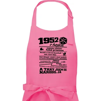 Kuchyňská zástěra 1952 v kostce - Pánská zástěra na vaření - Univerzální velikost ( Růžová )