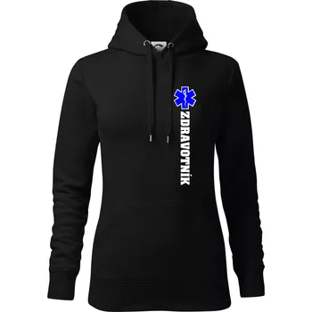 Dámská mikina Hvězda života - zdravotník - Mikina dámská Cape s kapucí - S ( Černá )