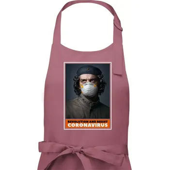 Kuchyňská zástěra Corona Revolution and resist - Dámská zástěra na vaření - Univerzální velikost ( Starorůžová )