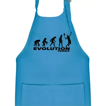 Kuchyňská zástěra Evoluce tenis kluk - Dětská zástěra na vaření - Univerzální velikost ( Světlý tyrkys )