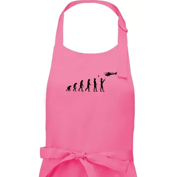 Kuchyňská zástěra Evoluce modeláře - Pánská zástěra na vaření - Univerzální velikost ( Růžová )