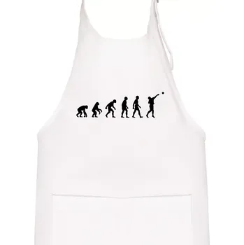 Kuchyňská zástěra Evoluce vrh koulí - Dětská zástěra na vaření - Univerzální velikost ( Bílá )