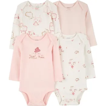 Kojenecký body CARTERS CARTER'S Body dlouhý rukáv Pink/Ivory holka 4ks NB/vel. 56
