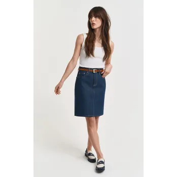 Dámská sukně SUKNĚ GANT DENIM SKIRT MID BLUE