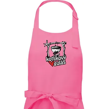 Kuchyňská zástěra Kotlíkový guláš - Pánská zástěra na vaření - Univerzální velikost ( Růžová )