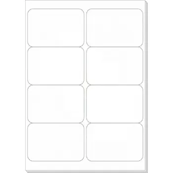 Speciální papír RVD Plus - samolepící etikety na A4, bílé, 99,1 × 67,7 mm - 100 archů