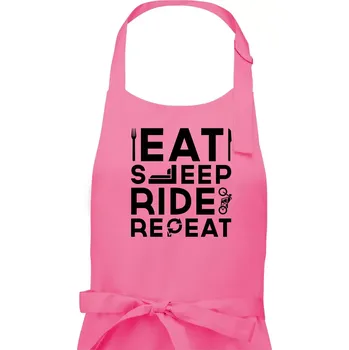 Kuchyňská zástěra Eat sleep ride moto - Dámská zástěra na vaření - Univerzální velikost ( Růžová )
