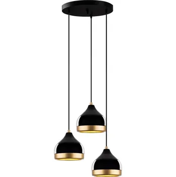 Lustr na lanku YILDO 3xE27/40W/230V černá/zlatá