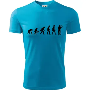 Chlapecké tričko Evoluce šipky - Dětské triko sportovní (dresovina) - 146 cm/10 let ( Světlý tyrkys )