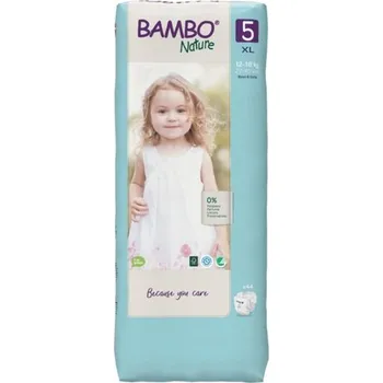 Plenkové kalhoty Bambo Nature 5 XL na jedno použití dětské Plenky 12-18 kg 44 kusů