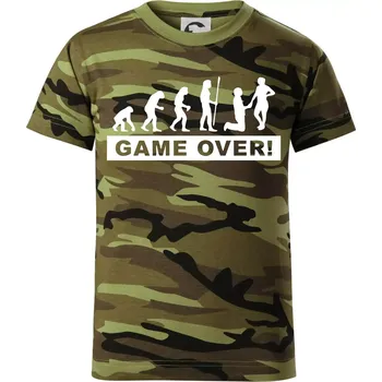 Game over evoluce - Dětské maskáčové triko - 122 cm/6 let ( Zelený maskáč )