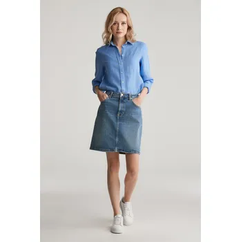 Dámská sukně SUKNĚ GANT DENIM SKIRT MID BLUE BROKEN IN