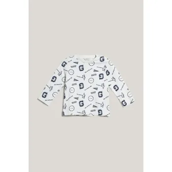TRIČKO GANT PRINTED AOP LS T-SHIRT EGGSHELL