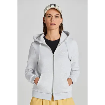 Dámská mikina MIKINA GANT REG TONAL SHIELD ZIP HOODIE PALE GREY MELANGE