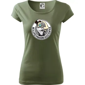 Dámské tričko Nejlepší porodní asistentka - Dámské triko Pure - XS ( Khaki )