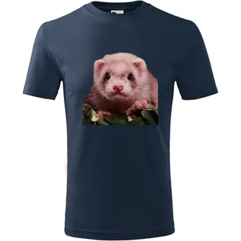 Chlapecké tričko Tmavě modré dětské tričko s fretkou - barva tmavě modrá - velikost 10let