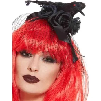 Karnevalový doplněk Smiffys Čelenka vrána, černá 1 ks