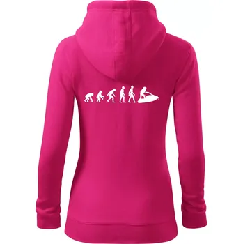 Dámská mikina Evoluce vodní skútr - Dámská mikina trendy zipper s kapucí - 2XL ( Purpurová )