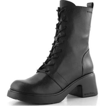 Dámské kozačky Wonders šněrovací kotník na podpatku negro E-7124 - 39 | P697080