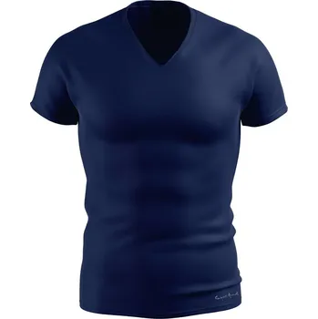 Pánské tričko Pánské funkční triko SLIM "V" krátký rukáv tmavá modrá Bamboo Ultra CLASSIC - Modrá / XL