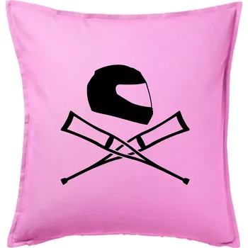 Polštář Silniční helma / berle - Polštář 50x50 - 50x50 - Pouze potah ( Růžová )