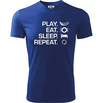 Chlapecké tričko Play Eat Sleep Repeat florbal - Dětské triko sportovní (dresovina) - 146 cm/10 let ( Královská modrá )