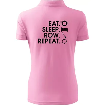 Eat sleep row repeat - Polokošile dámská Pique Polo - M ( Růžová )