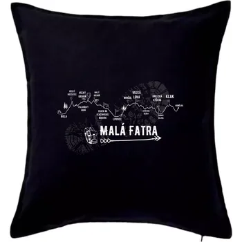 Polštář Profil kopca - Malá fatra - Polštář 50x50 - 50x50 - Pouze potah ( Černá )