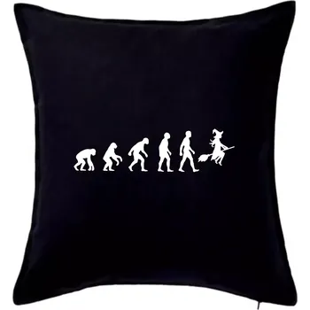 Polštář Evoluce čarodějnice - Polštář 50x50 - 50x50 - Pouze potah ( Černá )