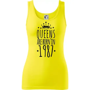 Dámské tričko Queens are born in 1987 - Dámské tílko - M ( Citrónová )