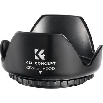 K&F Concept univerzální sluneční clona tulipán, 52mm (šroubovací clona v setu s mikrotenovou utěrkou KF03.089)