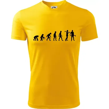 Chlapecké tričko Evoluce dřevorubec - sekera - Dětské triko sportovní (dresovina) - 122 cm/6 let ( Žlutá )