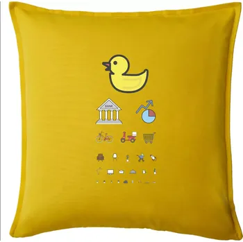 Polštář Oční test různé věci - Polštář 50x50 - 50x50 - Pouze potah ( Žlutá )