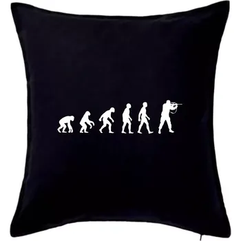 Polštář Evoluce vojáka - stojící - Polštář 50x50 - 50x50 - Pouze potah ( Černá )