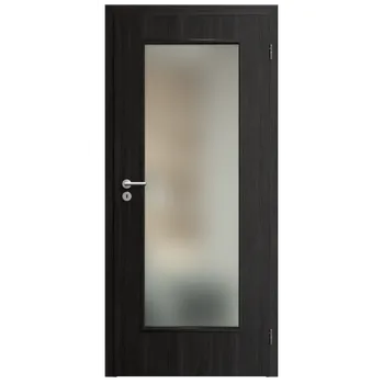 Interiérové dveře SAPELI ELEGANT KOMFORT M40 - CPL LAMINÁT - OTOČNÉ DVEŘE VČ. ZÁRUBNĚ - Ořech královský Průchozí šířka (cm): 90, Průchozí výška (cm): 197, Typ skla: Satináto bílé