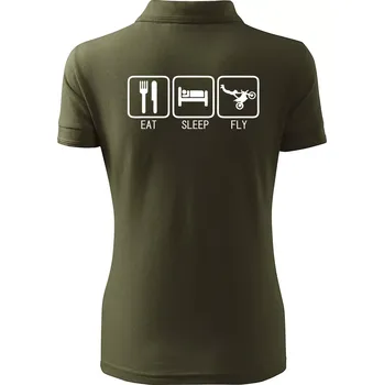 Eat sleep Motocross - freestyle - Polokošile dámská Pique Polo - M ( Military )