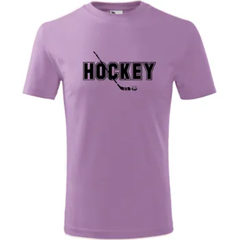Chlapecké oblečení Fialové dětské tričko s nápisem Hockey - barva fialová - velikost 4roky