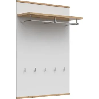 Věšák Nástěnný věšák Yamael - Black Red White - BRW Dub Artisan / Bílá 85x119 cm