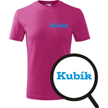 Purpurové dětské tričko Kubík - dětské tričko se jménem - barva purpurová - velikost 10let