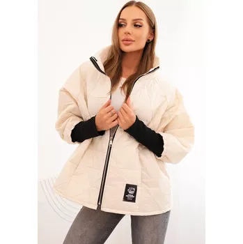 Kesi Włoski Dámská prošívaná bunda s krátkým střihem a stojáčkem světle béžová Kesi Włoski černá | krémová 3385027