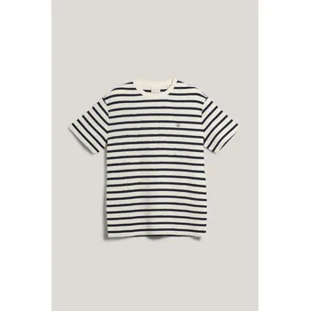 Pánské oblečení TRIČKO GANT WAFFLE STRIPE SS T-SHIRT CREAM