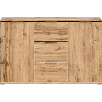 Komoda Komoda Zele - Black Red White - BRW Dub Wotan 135x86 cm