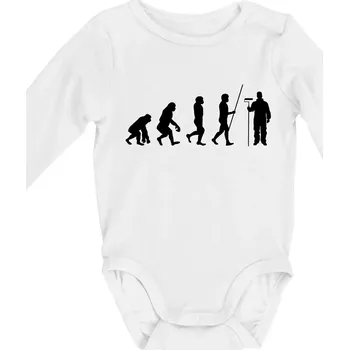 Evoluce malíř pokojů - Body kojenecké s dlouhým rukávem - Dlouhý r. 3-6 měs ( Bílá )