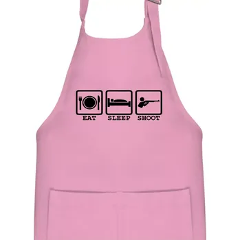 Kuchyňská zástěra Eat sleep shot - Dětská zástěra na vaření - Univerzální velikost ( Růžová )
