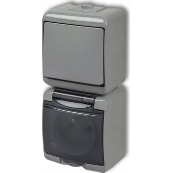 vypínač Jednopólový vypínač Klasik Karlik, odstíny šedé 10WGHP-1d