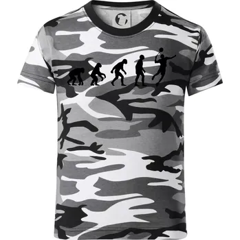 Chlapecké oblečení Evoluce Badminton - Dětské maskáčové triko - 104-110cm / 3-4 roky ( Šedý maskáč )