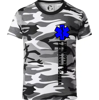 Chlapecké oblečení Hvězda života - zdravotnická záchranná služba - Dětské maskáčové triko - 122 cm/6 let ( Šedý maskáč )