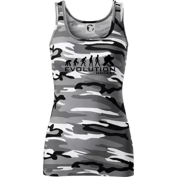 Dámské tričko Evoluce Hockey brankář - Dámské Maskáčové tílko - 2XL ( Šedý maskáč )